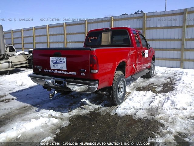 1FTSX31S12EB92220 - 2002 FORD F350 SRW SUPER DUTY RED photo 4