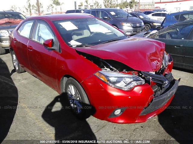 5YFBURHE4EP176029 - 2014 TOYOTA COROLLA L/LE/LE PLS/PRM/S/S PLS RED photo 1