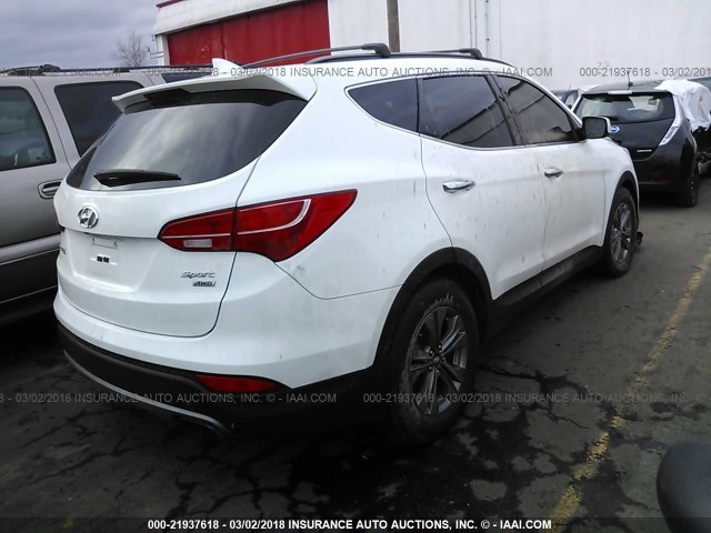 5XYZUDLB2GG374050 - 2016 HYUNDAI SANTA FE SPORT  WHITE photo 4