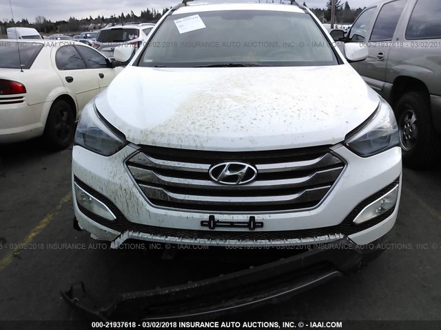 5XYZUDLB2GG374050 - 2016 HYUNDAI SANTA FE SPORT  WHITE photo 6