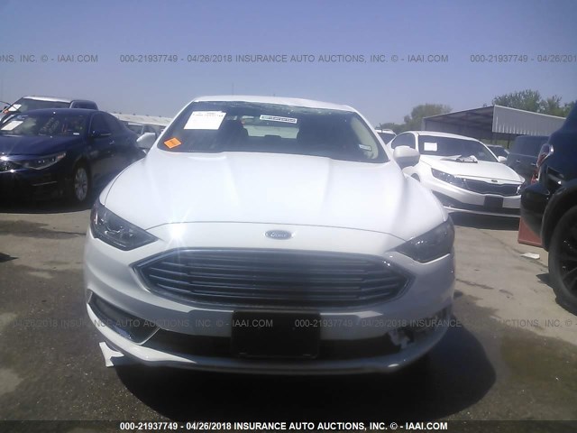 3FA6P0LU0JR170127 - 2018 FORD FUSION SE HYBRID WHITE photo 6