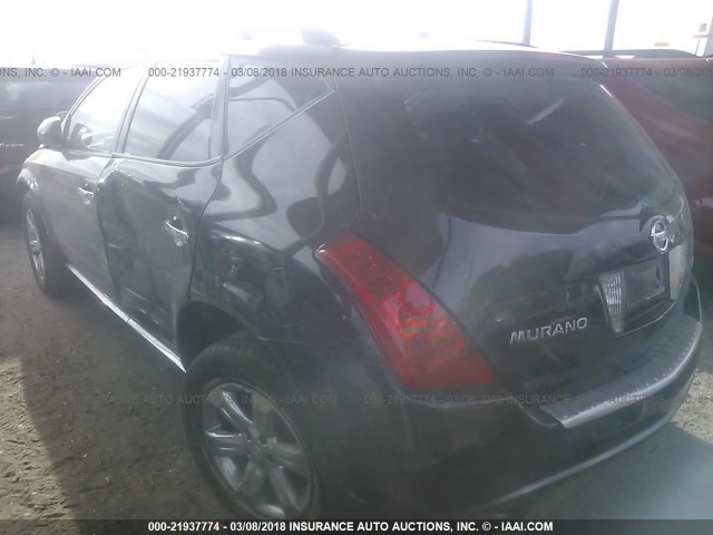 JN8AZ08T46W408892 - 2006 NISSAN MURANO SL/SE/S BLACK photo 3