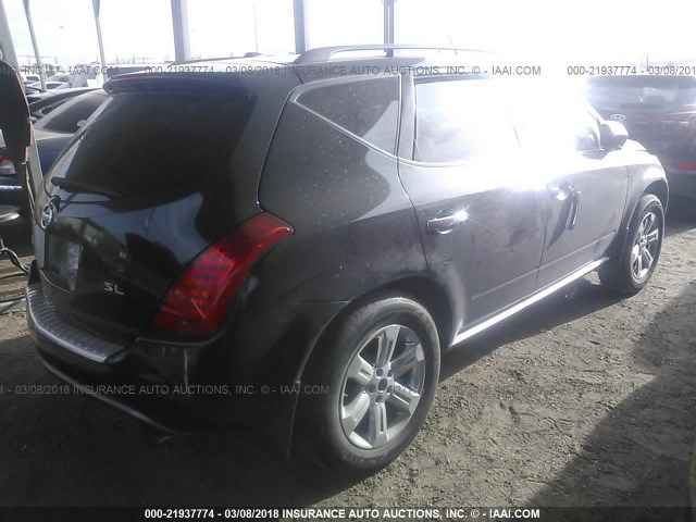 JN8AZ08T46W408892 - 2006 NISSAN MURANO SL/SE/S BLACK photo 4