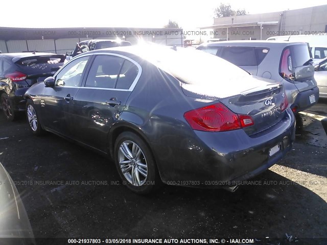 JN1CV6AP3AM405179 - 2010 INFINITI G37 SPORT GRAY photo 3