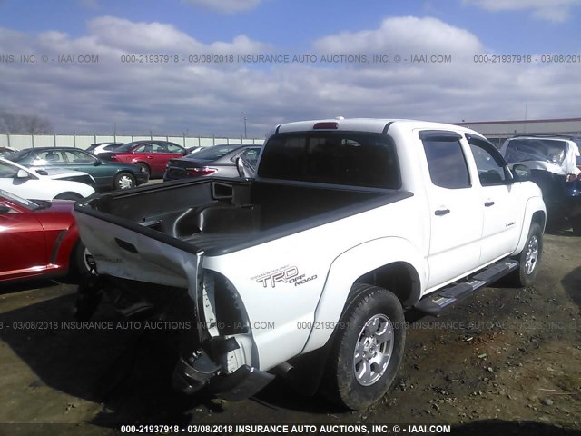5TEJU4GN7AZ700987 - 2010 TOYOTA TACOMA DOUBLE CAB PRERUNNER WHITE photo 4