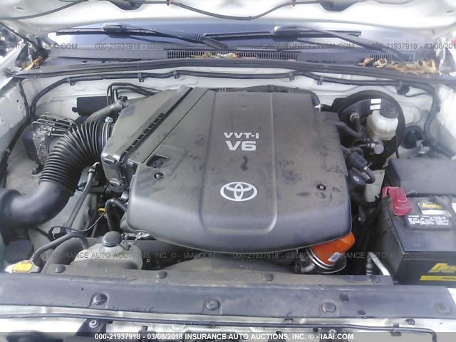 5TEJU4GN7AZ700987 - 2010 TOYOTA TACOMA DOUBLE CAB PRERUNNER WHITE photo 9