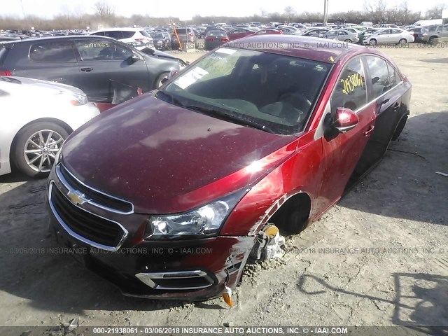 1G1PE5SB2G7210993 - 2016 CHEVROLET CRUZE LIMITED LT RED photo 2