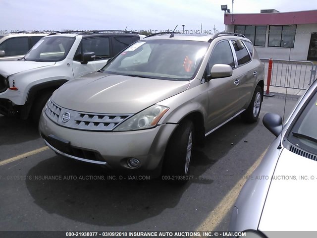 JN8AZ08T86W402920 - 2006 NISSAN MURANO SL/SE/S GOLD photo 2