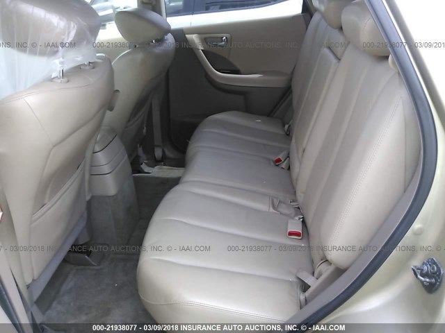 JN8AZ08T86W402920 - 2006 NISSAN MURANO SL/SE/S GOLD photo 8