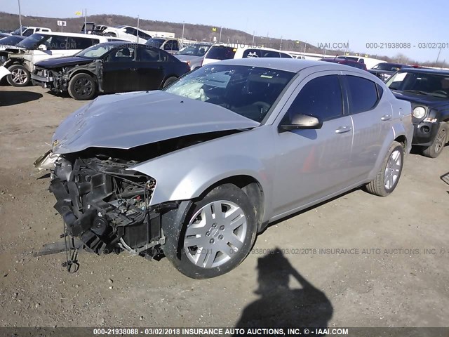 1C3CDZAB7CN311023 - 2012 DODGE AVENGER SE SILVER photo 2