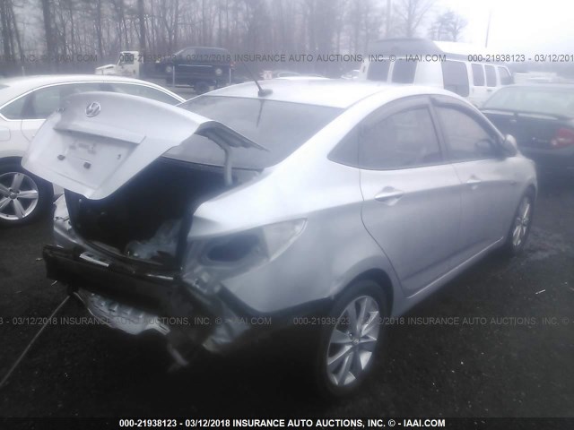 KMHCU4AE2DU305139 - 2013 HYUNDAI ACCENT GLS/SE SILVER photo 4