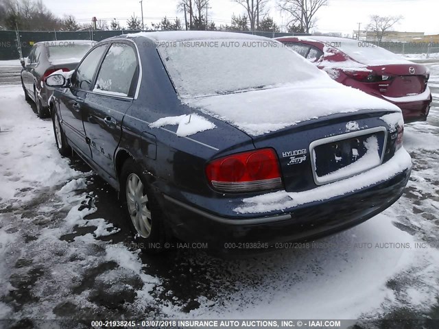 KMHWF35H82A616756 - 2002 HYUNDAI SONATA GLS/LX BLUE photo 3