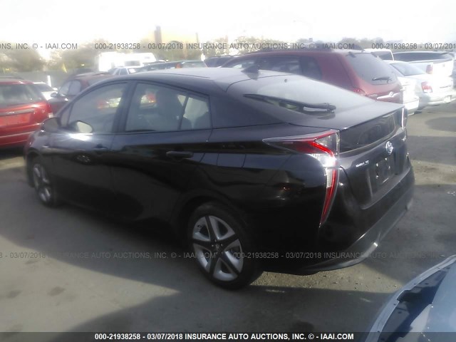 JTDKARFU4G3025982 - 2016 TOYOTA PRIUS BLACK photo 3