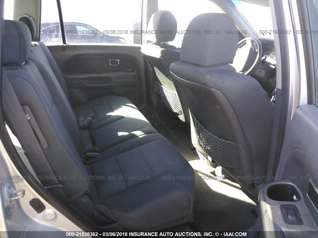 5FNYF28187B020664 - 2007 HONDA PILOT LX SILVER photo 8