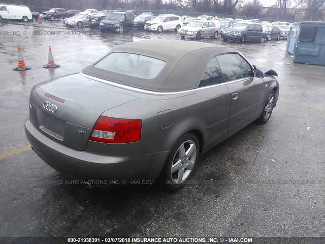 WAUAC48H74K003756 - 2004 AUDI A4 1.8 CABRIOLET GRAY photo 4