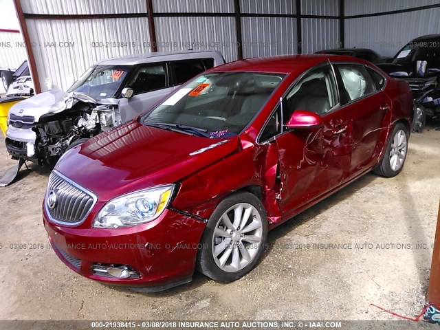 1G4PP5SK0E4239906 - 2014 BUICK VERANO RED photo 2