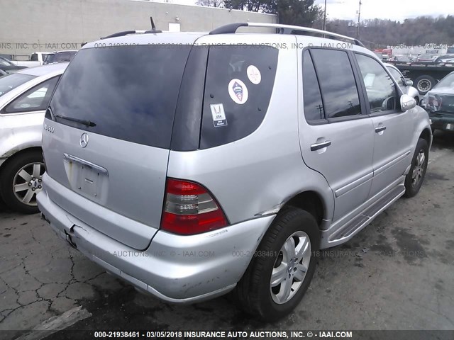 4JGAB75EX5A527956 - 2005 MERCEDES-BENZ ML 500 SILVER photo 4