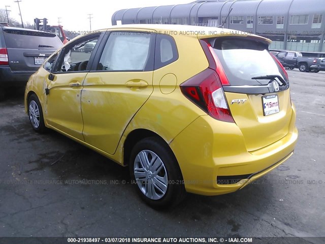 3HGGK5H43JM714458 - 2018 HONDA FIT LX YELLOW photo 3