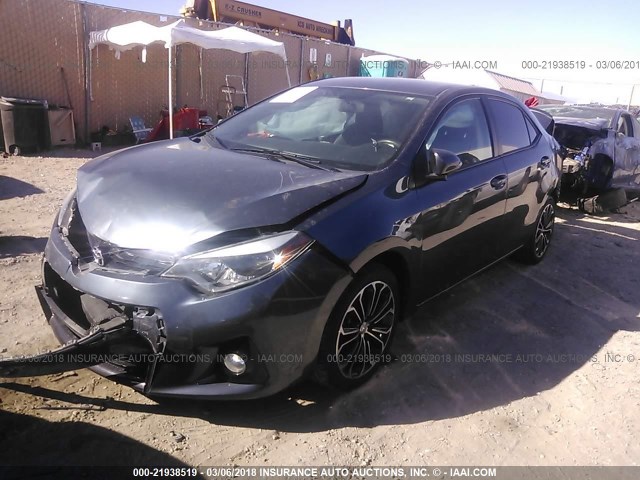 5YFBURHE1FP225009 - 2015 TOYOTA COROLLA L/LE/LE PLS/PRM/S/S PLS GRAY photo 2