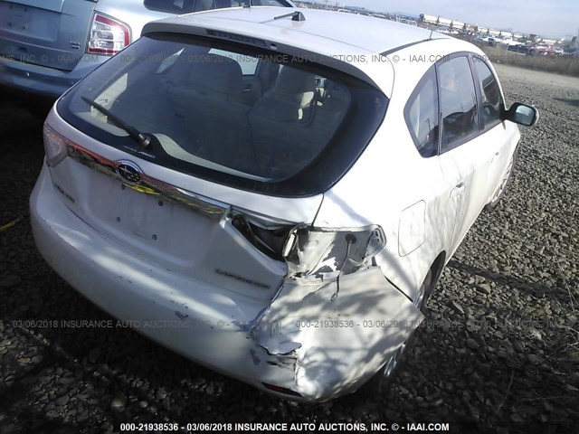 JF1GH61628H814277 - 2008 SUBARU IMPREZA 2.5I WHITE photo 4