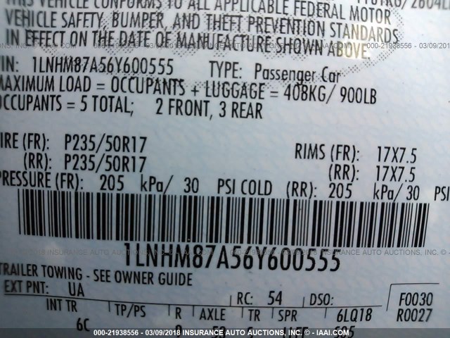 1LNHM87A56Y600555 - 2006 LINCOLN LS Qara foto 9