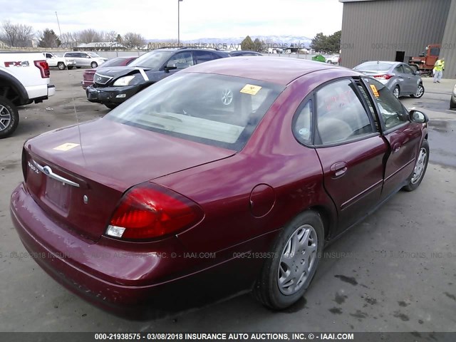 1FAFP52U93G236831 - 2003 FORD TAURUS LX RED photo 4