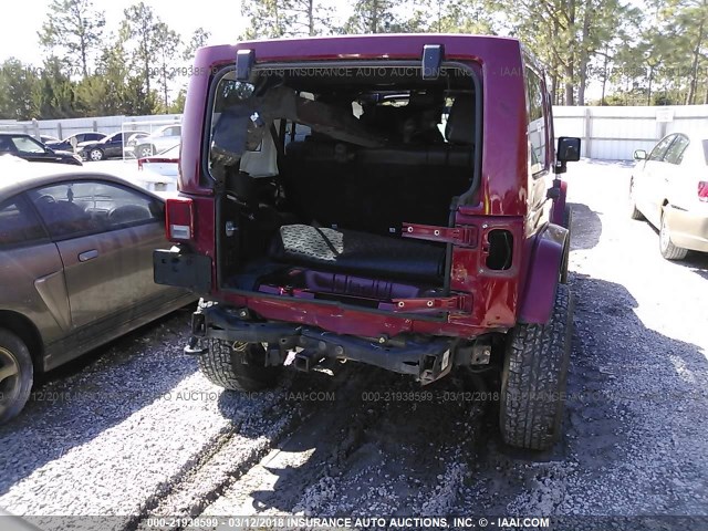 1C4BJWEG0CL280892 - 2012 JEEP WRANGLER UNLIMITE SAHARA MAROON photo 6