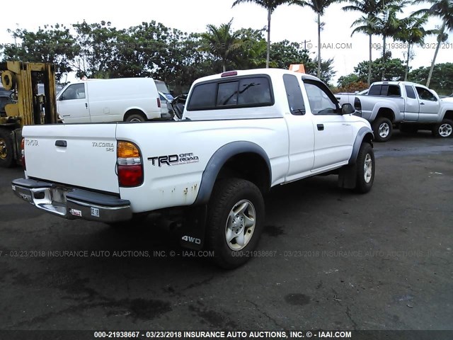 5TEWM72N01Z765808 - 2001 TOYOTA TACOMA XTRACAB WHITE photo 4