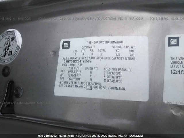 1G2HY54KX34126582 - 2003 PONTIAC BONNEVILLE SLE BROWN photo 9