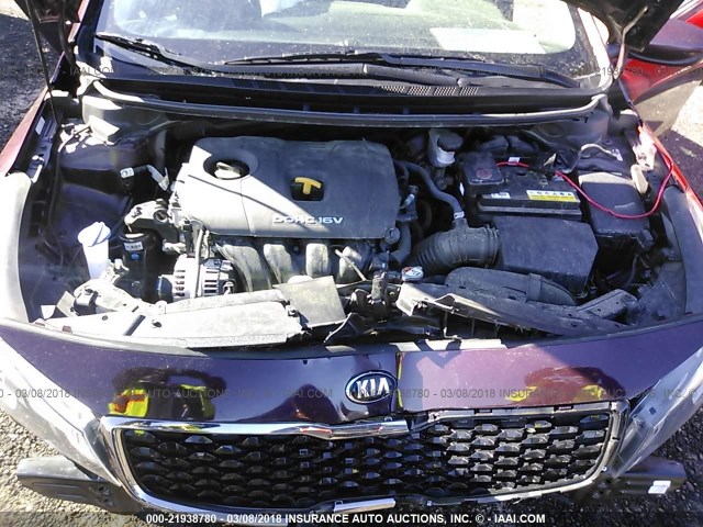 3KPFK4A7XHE038457 - 2017 KIA FORTE LX PURPLE photo 10