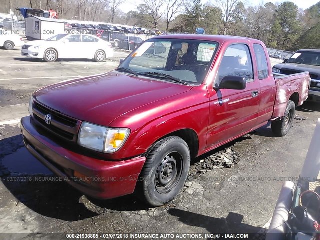 4TAVL52N1WZ041787 - 1998 TOYOTA TACOMA XTRACAB BURGUNDY photo 2