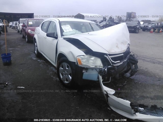 1B3CC4FB6AN215778 - 2010 DODGE AVENGER SXT WHITE photo 1