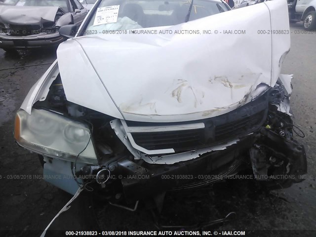 1B3CC4FB6AN215778 - 2010 DODGE AVENGER SXT WHITE photo 6