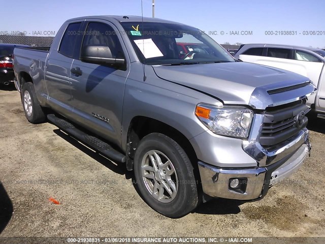 5TFRM5F15EX075977 - 2014 TOYOTA TUNDRA DOUBLE CAB SR/SR5 SILVER photo 1