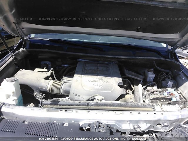 5TFRM5F15EX075977 - 2014 TOYOTA TUNDRA DOUBLE CAB SR/SR5 SILVER photo 10