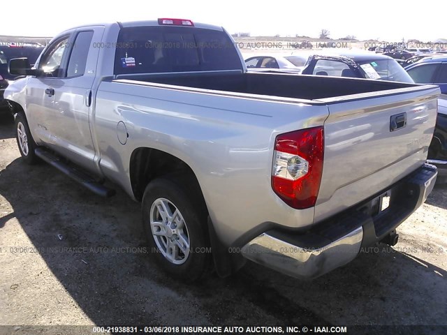 5TFRM5F15EX075977 - 2014 TOYOTA TUNDRA DOUBLE CAB SR/SR5 SILVER photo 3