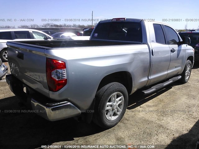 5TFRM5F15EX075977 - 2014 TOYOTA TUNDRA DOUBLE CAB SR/SR5 SILVER photo 4