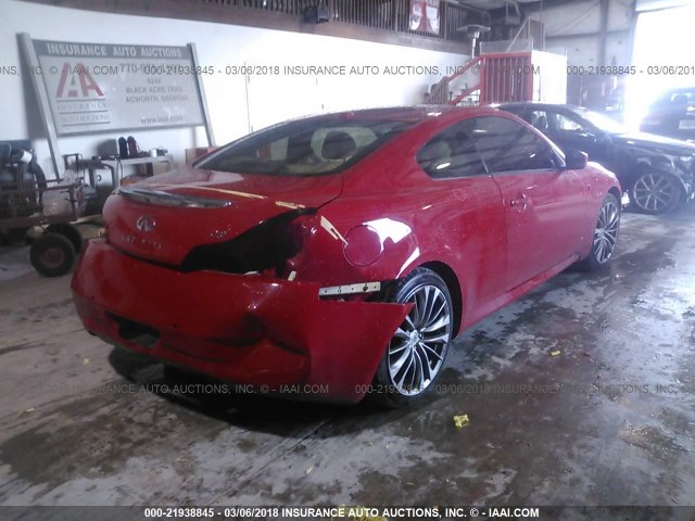 JN1CV6EK0CM423463 - 2012 INFINITI G37 SPORT RED photo 4