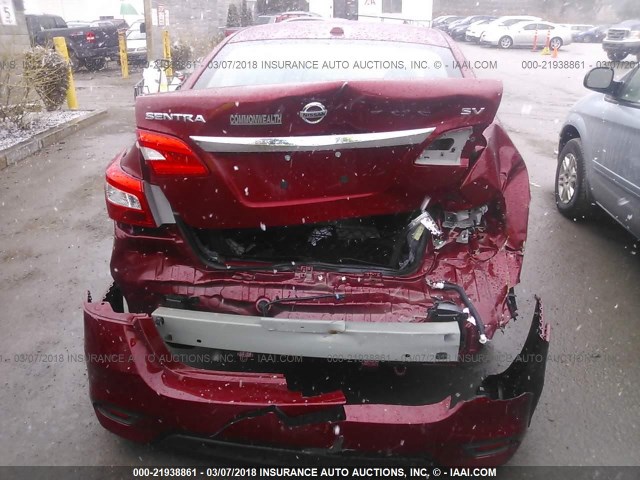 3N1AB7AP7HY333478 - 2017 NISSAN SENTRA S/SV/SR/SL RED photo 6