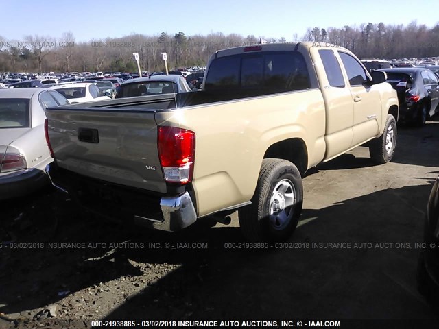 5TFRZ5CN5GX006816 - 2016 TOYOTA TACOMA ACCESS CAB/SR/SR5/TRD SPT TAN photo 4