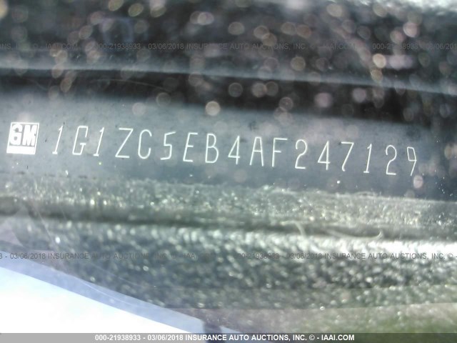 1G1ZC5EB4AF247129 - 2010 CHEVROLET MALIBU 1LT 灰色 照片 9