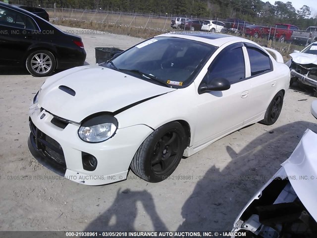 1B3ES66S74D618914 - 2004 DODGE NEON SRT-4 WHITE photo 2