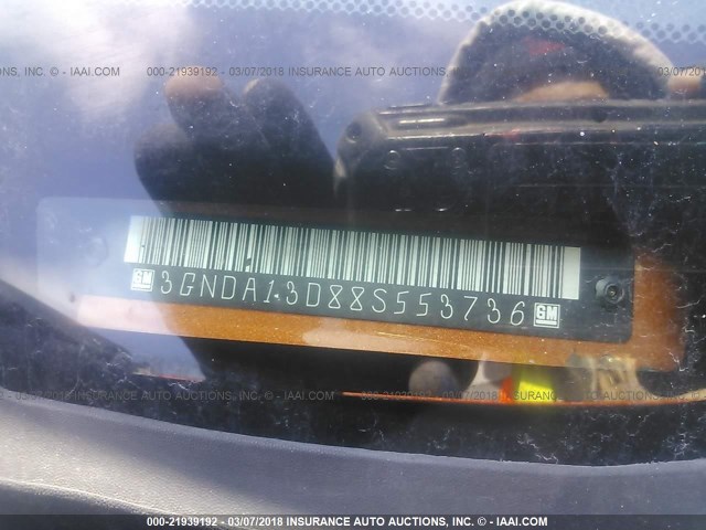 3GNDA13D88S553736 - 2008 CHEVROLET HHR LS ORANGE photo 9