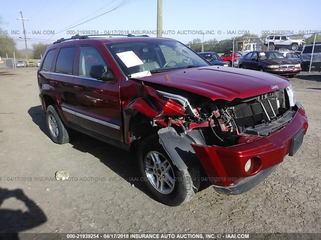 1J4HR58235C685879 - 2005 JEEP GRAND CHEROKEE LIMITED RED photo 1