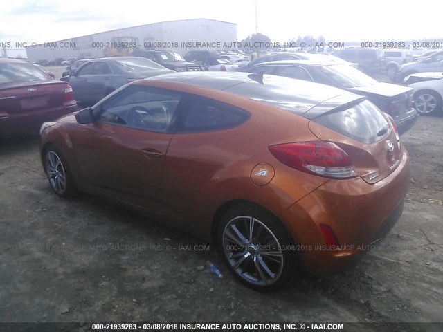 KMHTC6AD5CU027583 - 2012 HYUNDAI VELOSTER ORANGE photo 3