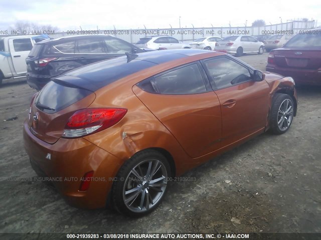 KMHTC6AD5CU027583 - 2012 HYUNDAI VELOSTER ORANGE photo 4