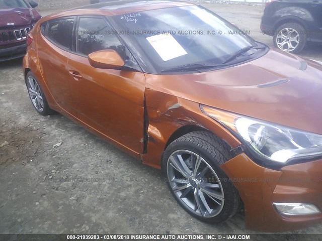 KMHTC6AD5CU027583 - 2012 HYUNDAI VELOSTER ORANGE photo 6