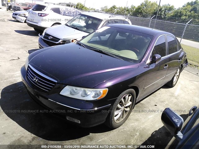 KMHFC46F77A202774 - 2007 HYUNDAI AZERA SE/LIMITED PURPLE photo 2