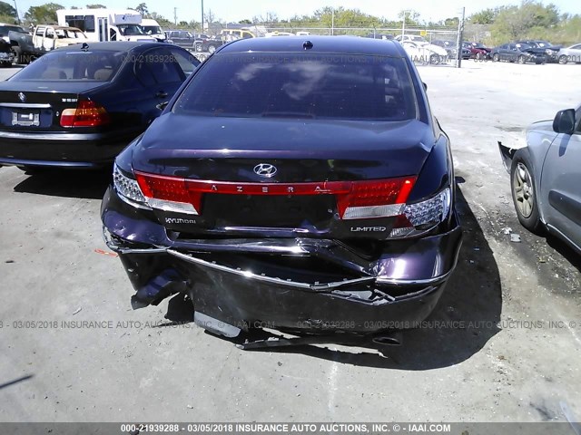 KMHFC46F77A202774 - 2007 HYUNDAI AZERA SE/LIMITED PURPLE photo 6