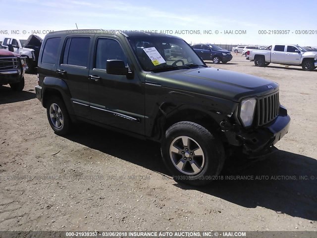 1J8GP28K38W219032 - 2008 JEEP LIBERTY SPORT GREEN photo 1